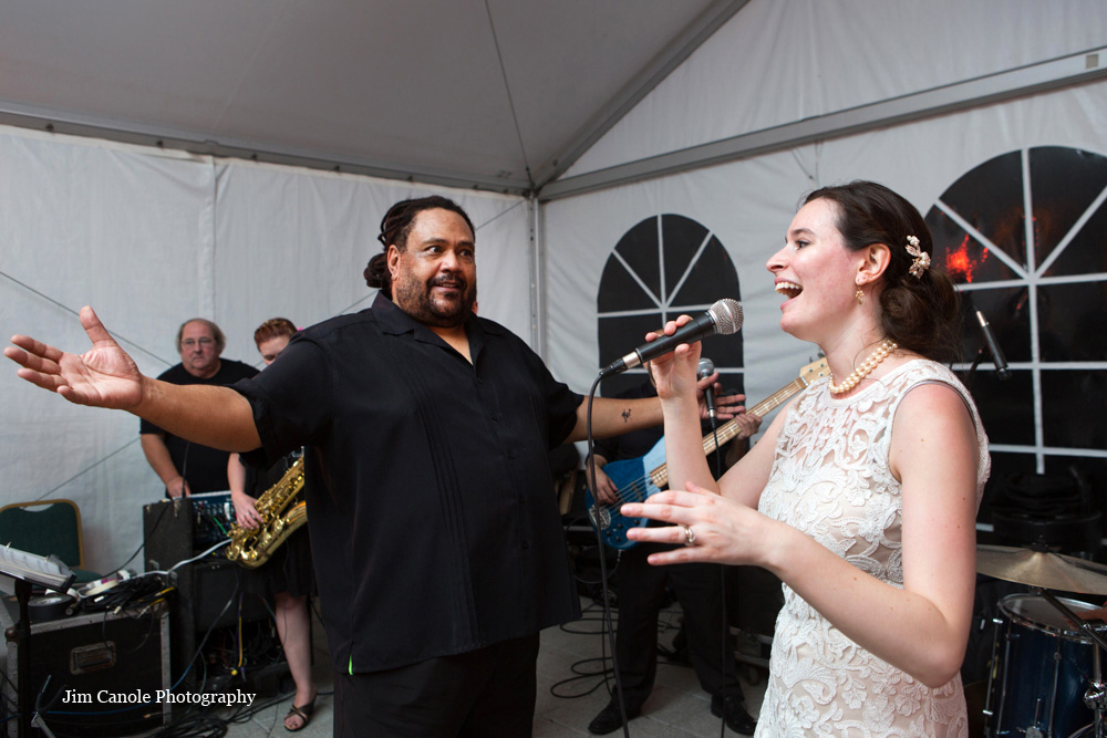 Close-up of the lead vocalist